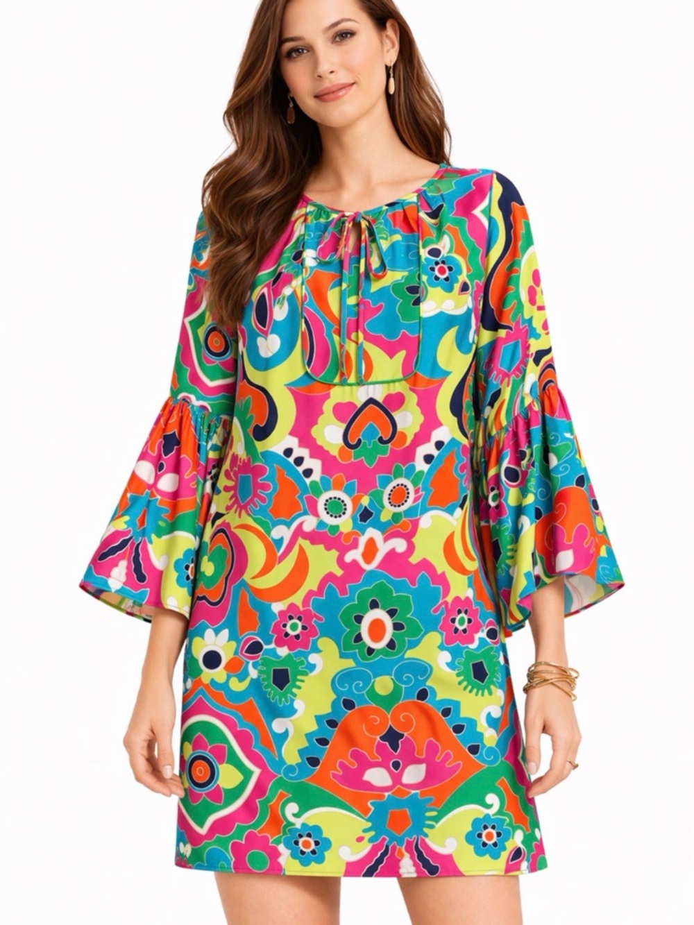 Alice & Trixie Multicolor Mod 60s Print Mini Dress XS